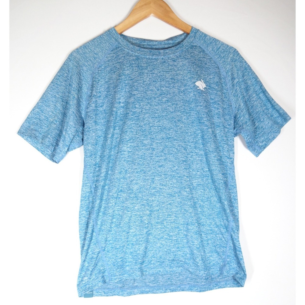 Rabbit EZ Tee Mens Size M Blue Heather Short Sleeve Running Shirt Performance